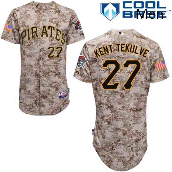 Mens Majestic Pittsburgh Pirates 27 Kent Tekulve Authentic Camo Alternate Cool Base MLB Jersey